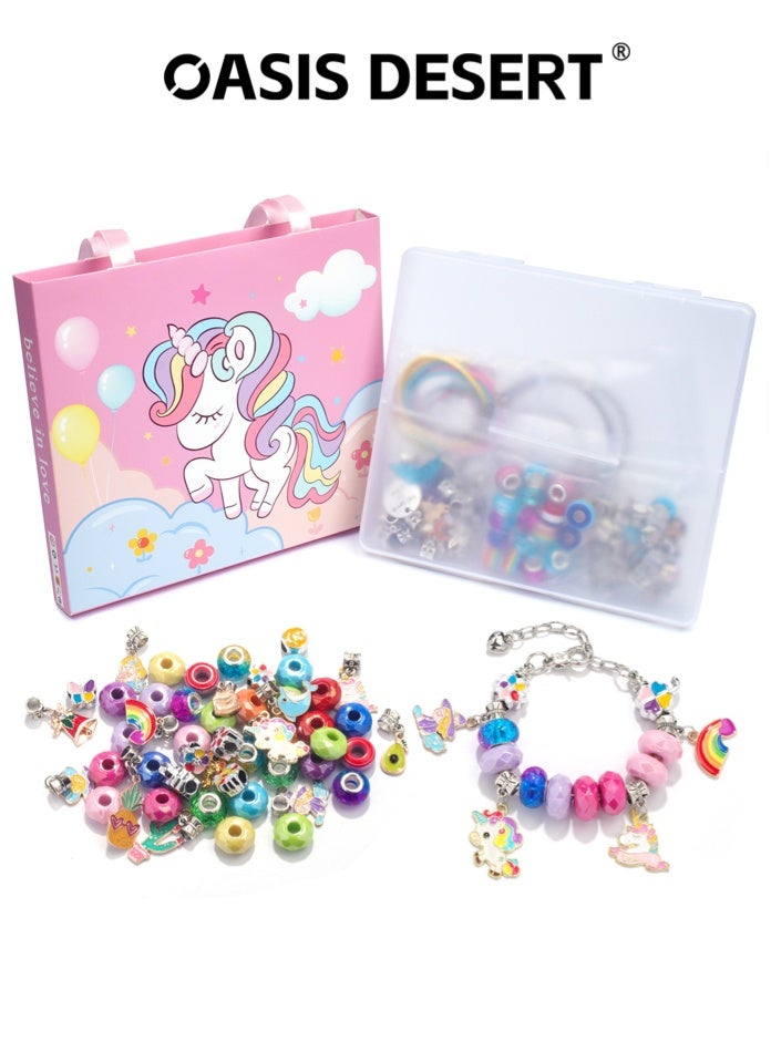 OASIS DESERT 58-Piece DIY Jewelry Bracelet Making Kit, Unicorn Handmade Gift Set, Comes with Gift Bag and Storage Box - Image 5